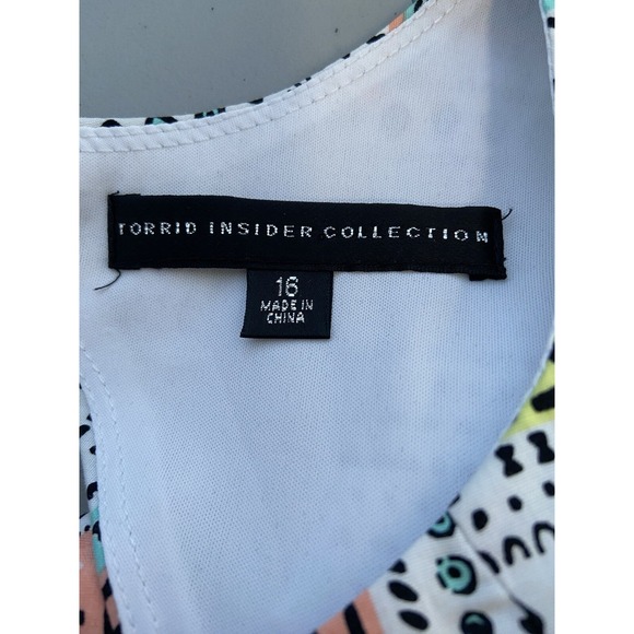 Torrid Insider Collection Womens Size 16 Border Print V Hem Dress Geometric - Picture 6 of 8
